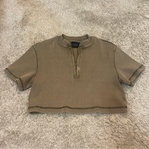 out from under (urban outfitters) ribbed zip up top size xs